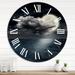 Designart 'Full Moon In Cloudy Night Sky VI' Nautical & Coastal wall clock