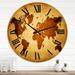 Designart 'Ancient Map of The World VI' Vintage wall clock