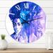 Designart 'Glorious Blue Portrait of African American Woman' Modern wall clock