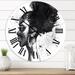 Designart 'Monochrome Portrait of African American Woman I' Modern wall clock