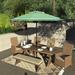 California Umbrella 9' Rd.Crank Lift, Collar Tilt, Aluminum Pole, Fiberglass Rib Patio Umbrella, Black Finish, Sunbrella Fabric