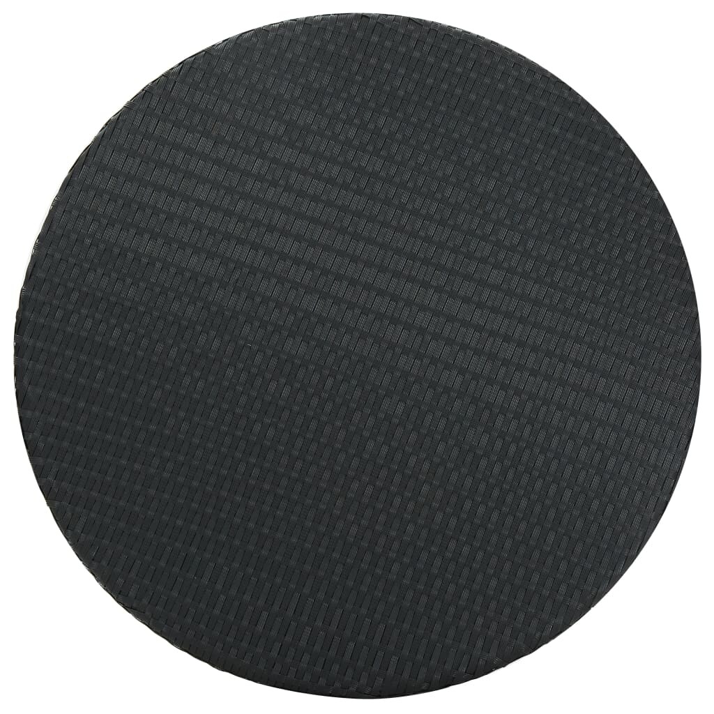 vidaXL Gartentisch Schwarz 75,5x106 cm Poly Rattan Image