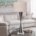 Uttermost Renegade 35 1/2" Black Metal Ribbed Hourglass Table Lamp