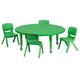 Flash Furniture Goddard Round Height Adjustable Activity Table Set w/ 4 Chairs Plastic/Metal in Green/Black | 23.75 H in | Wayfair