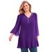 Plus Size Women's Embellished Pleated Blouse by Woman Within in Radiant Purple (Size 42/44) Shirt
