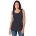 Plus Size Women's Scoopneck Tank by Woman Within in Navy (Size L) Top