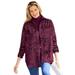 Plus Size Women's Soft Sueded Moleskin Shirt by Woman Within in Deep Claret Sketched Folk (Size 2X) Button Down Shirt