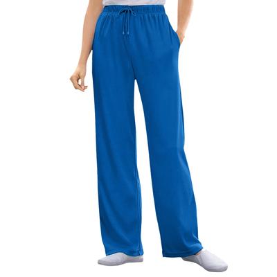 Plus Size Women's Sport Knit Straight Leg Pant by Woman Within in Bright Cobalt (Size 1X)