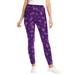 Plus Size Women's Stretch Cotton Printed Legging by Woman Within in Radiant Purple Soft Floral (Size 6X)