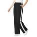 Plus Size Women's Side Stripe Cotton French Terry Straight-Leg Pant by Woman Within in Black White (Size 30/32)