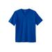 Men's Big & Tall Shrink-Less™ Lightweight V-Neck Pocket T-Shirt by KingSize in Cobalt Marl (Size 8XL)