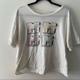 American Eagle Outfitters Tops | 4/$20 American Eagle Mtv Cropped T-Shirt | Color: White | Size: L