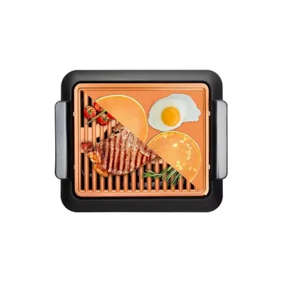 Gotham Steel 234 Square Inch Ti-Ceramic Nonstick Electric Indoor Smokeless Grill And Griddle, Black