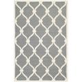 Tapis de salon interieur en gris fonce & ivoire, 152 x 244 cm