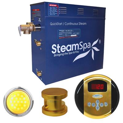 SteamSpa Indulgence 4.5kw Steam Generator Package in Polished Brass