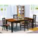 East West Furniture 5 Piece Kitchen Table Set for 4 Includes a Rectangle Table and 4 Dining Chairs, Black & Cherry(Seats Option)