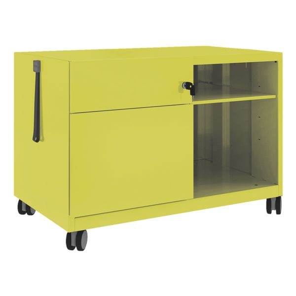 Bisley Stahl-Rollcontainer »Note Caddy« mit Hängeregistraturschub und offene Fächer lin gelb, 80x56.3x49 cm