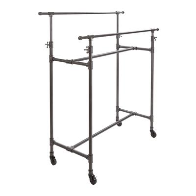 Econoco Pipeline Adjustable Double Bar Box Rack, Anthracite Grey