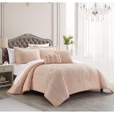 Chic Home Yasmine 9 Piece Comforter Set Embroidered Pattern Heathered Bedding - Sheet Set Decorative Pillows Shams Included