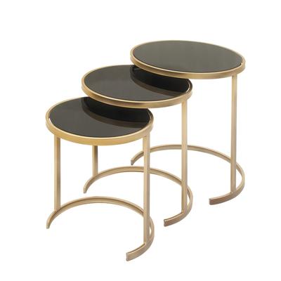 Set of 3 Gold Metal Traditional Accent Table, 21