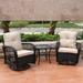 August Grove® Kamren 3 Piece Rattan Seating Group w/ Cushions Synthetic Wicker/All - Weather Wicker/Wicker/Rattan in Brown | Outdoor Furniture | Wayfair