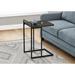 Latitude Run® Accent Table, C-shaped, End, Side, Snack, Living Room, Bedroom, Metal, Laminate, Chrome Wood in Black | Wayfair