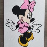 Disney Accents | Hand Painted Minnie Mouse Painting | Color: Black/Pink | Size: Os