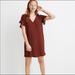Madewell Dresses | (Nwt) Madewell- Ruffle Sleeve Easy Dress | Color: Tan | Size: Xs