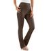 Plus Size Women's Straight-Leg Comfort Stretch Jean by Denim 24/7 in Chocolate (Size 36 W) Elastic Waist Denim