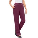 Plus Size Women's Perfect Cotton Back Elastic Jean by Woman Within in Deep Claret (Size 40 WP)