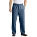 Men's Big & Tall Knockarounds® Full-Elastic Waist Pants in Twill or Denim by KingSize in Slate Blue (Size 5XL 38)