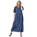 Plus Size Women's Short-Sleeve Denim Dress by Woman Within in Indigo Wash (Size 38 W)