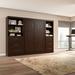 Bestar Pur Full Murphy Bed and 2 Shelving Units (120W) in Chocolate