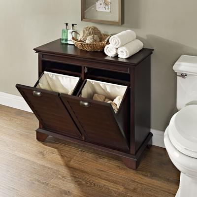 Crosley Lydia Espresso Linen Hamper