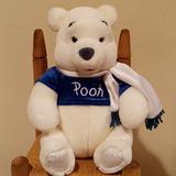 Disney Other | Disney Store Winter Winnie-The-Pooh Stuffed Animal #0028 | Color: Blue/White | Size: 10-1/2"