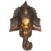 Exotic India Auspicious Lord Ganesha Wall Hanging Mask (Large Size) Metal in Gray/Yellow | 25.3 H x 16.4 W x 5.5 D in | Wayfair ZCU49