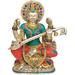 Exotic India Goddess Saraswati Playing Veena Metal in Blue/Gray/Green | 16.5 H x 7 W x 13 D in | Wayfair ZBM58