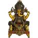 Exotic India Large Size Lord Ganesha In Ekadanta Manifestation Metal in Yellow | 33.5 H x 19.5 W x 11.6 D in | Wayfair XF51