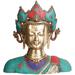Exotic India Crown Buddha Bust Metal in Blue/Red/Yellow | 15 H x 14.5 W x 6.5 D in | Wayfair ZAC15