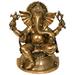 Exotic India Lord Ganesha w/ Winnow Like Ears Metal in Yellow | 20.5 H x 17.5 W x 11 D in | Wayfair ZCU48