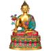 Exotic India Large Size Medicine Buddha - Tibetan Buddhist Deity Metal in Yellow | 38 H x 25 W x 19 D in | Wayfair ZH67