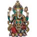 Exotic India Lalitasana Ganesha Metal in Green/Red/Yellow | 21.5 H x 13.7 W x 9.6 D in | Wayfair ZAR48