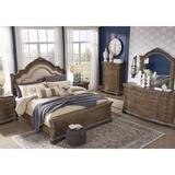 Signature Design by Ashley Charmond Tufted Low Profile Sleigh Bed Wood & /Upholstered/Polyester in Brown | 73 H x 64 W in | Wayfair B803B2