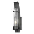 Hubbardton Forge Sea Coast 1 - Bulb Outdoor Armed Sconce Aluminum/Glass/Metal in Black | 24.2 H x 6.2 W x 6.7 D in | Wayfair 304220-SKT-80-II0163