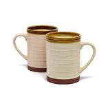 Kook 18.5 Oz. Terracotta Mugs Ceramic in Brown/White | 4.8 H x 3.8 W in | Wayfair KG2TM18M