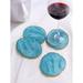 Everly Quinn Yellow Resin Coaster Set Of 4 in Blue | 0.25 H x 4 W x 4 D in | Wayfair 5FD7A054DF2A45FE959F78F58968C92E