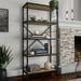 17 Stories Aracelis 63" H x 30" W Steel Etagere Bookcase in Brown | 63 H x 30 W x 13.5 D in | Wayfair F9E8AC2396DD41ACA426EF3774D074D4