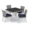 Oxford Garden Travira & Argento Square 4 - Person 40" Outdoor Side chair Dining Set w/ Cushions Stone/Concrete/Metal in Gray/Black | Wayfair 5641