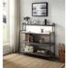 Trent Austin Design® Haxby 43" H x 47" W Iron Etagere Bookcase in Black/Brown | 43 H x 47 W x 16 D in | Wayfair AB5AF4FF4D1B4AC1857032C32342B507