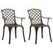 Alcott Hill® Patio Chairs Patio Furniture for Garden Porch Backyard Cast Aluminum in Black | 36.61 H x 24.02 W x 23.62 D in | Wayfair